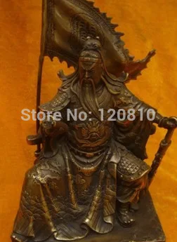 

Very rare Ming Dynasty (xuan de1426-1438)copper statue,Guan Gong riding tiger