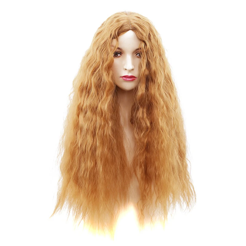 

Afro Kinky Curly High Temperature Cosplay Hair Wigs For African Americas Fashion Mixed Golden Synthetic Wig For Women