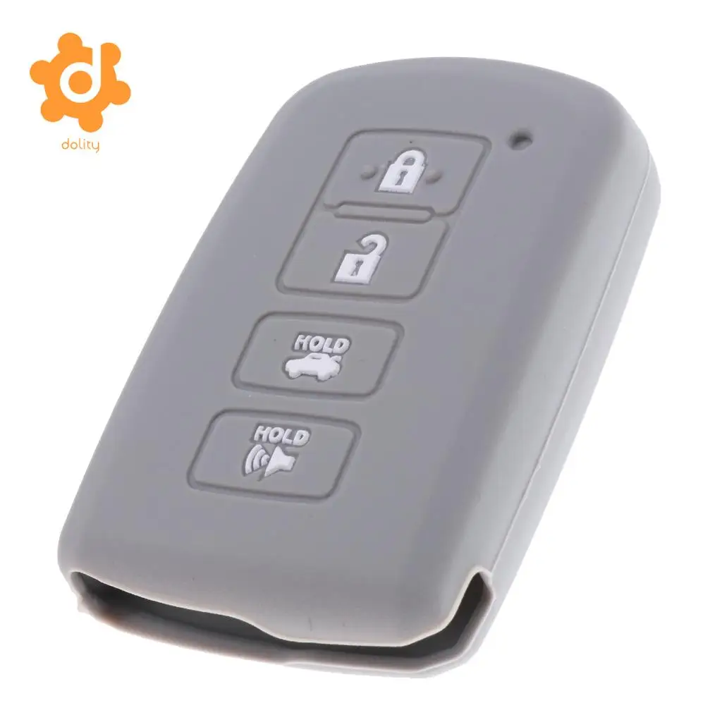2x Silicone Car Key Shell Fob Case Cover for Toyota Avalon RAV-4 Clear+Gray