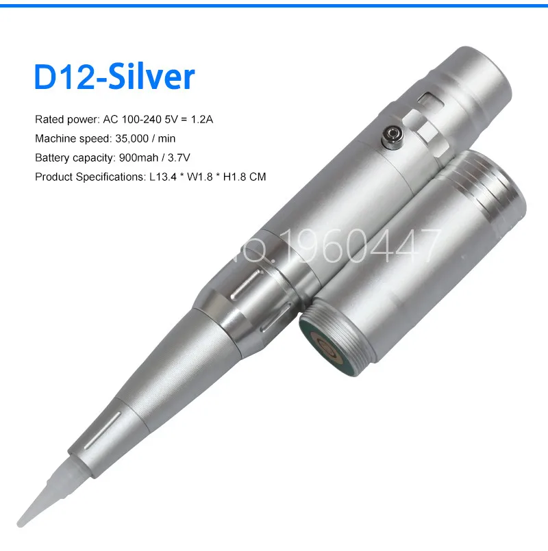 

Wireless battery permanent makeup machine eyebrow manual tattoo gun pen for 3d lips eyebrow eyeliner import motor silver color