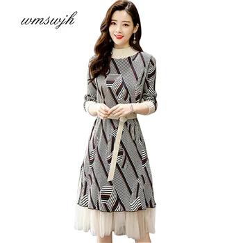 

Fashion Long sleeve OL long O-neck Sweater dress women Autumn Winter Thick A-line dress Slim Female Jumper female knitted dress