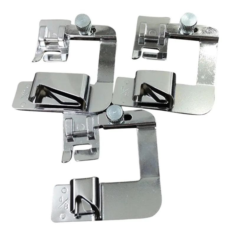 

1PC Stainless Steel Domestic Sewing Machine Roller Foot Presser Rolled Hem Feet Set For Brother Singer Sewing Accessories