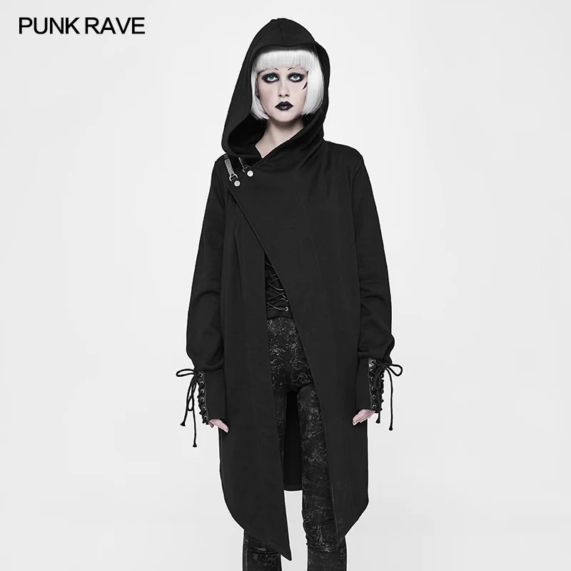 

Punk Rave Gothic Black Cotton Fashion Cardigan Witches Sweater Women Coat