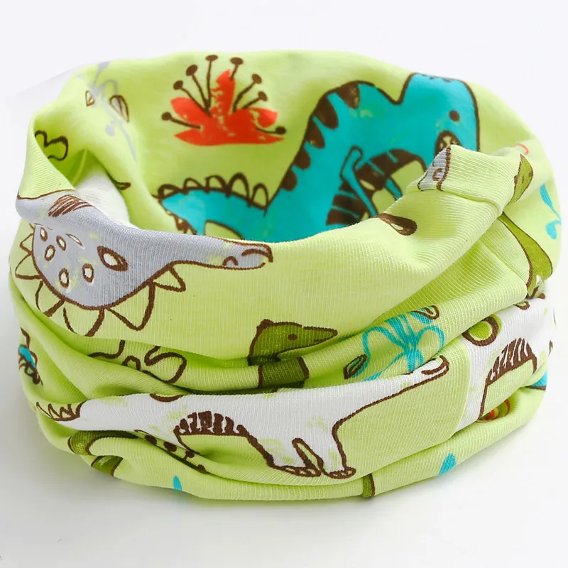 green dinasour Новинка; сезон осень-зима; шарф из хлопка для девочек; Детский шарф; нагрудный шарф для мальчиков и девочек с круглым кольцом; милый детский шарф с воротником; Bufandas - Цвет: green dinasour