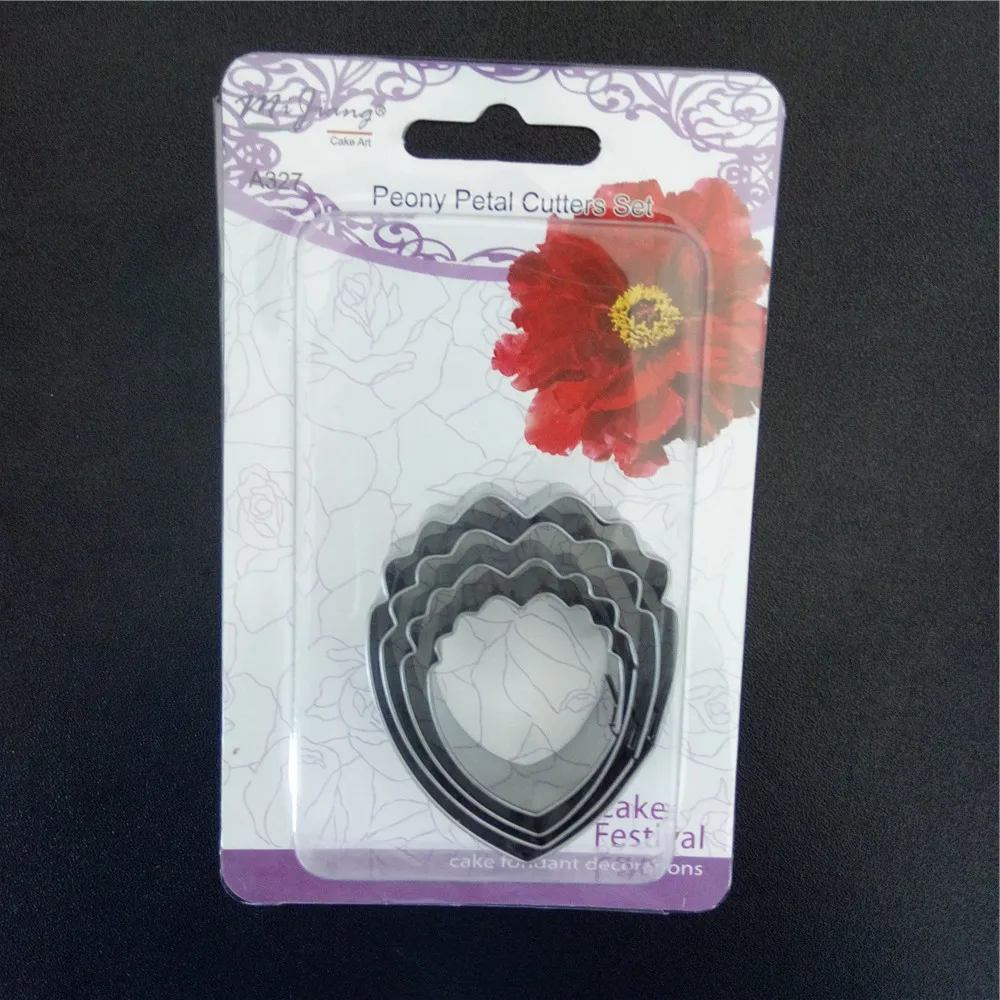 

Kitchen accessories 4pcs/set cutters for fondant,stainless steel peony petal cutter set,cheap cake tools cake fondant molds