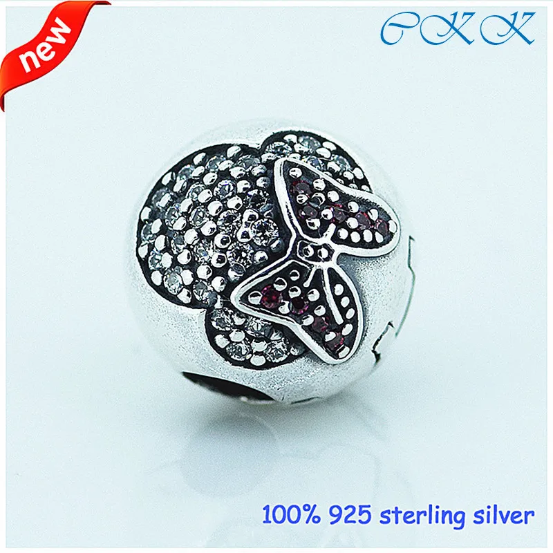 

Authentic 925 Sterling Silver Minnie Clip Charm With Mixed CZ Pave for Jewelry Making Fit Bracelets DIY Fine Jewelry PF110
