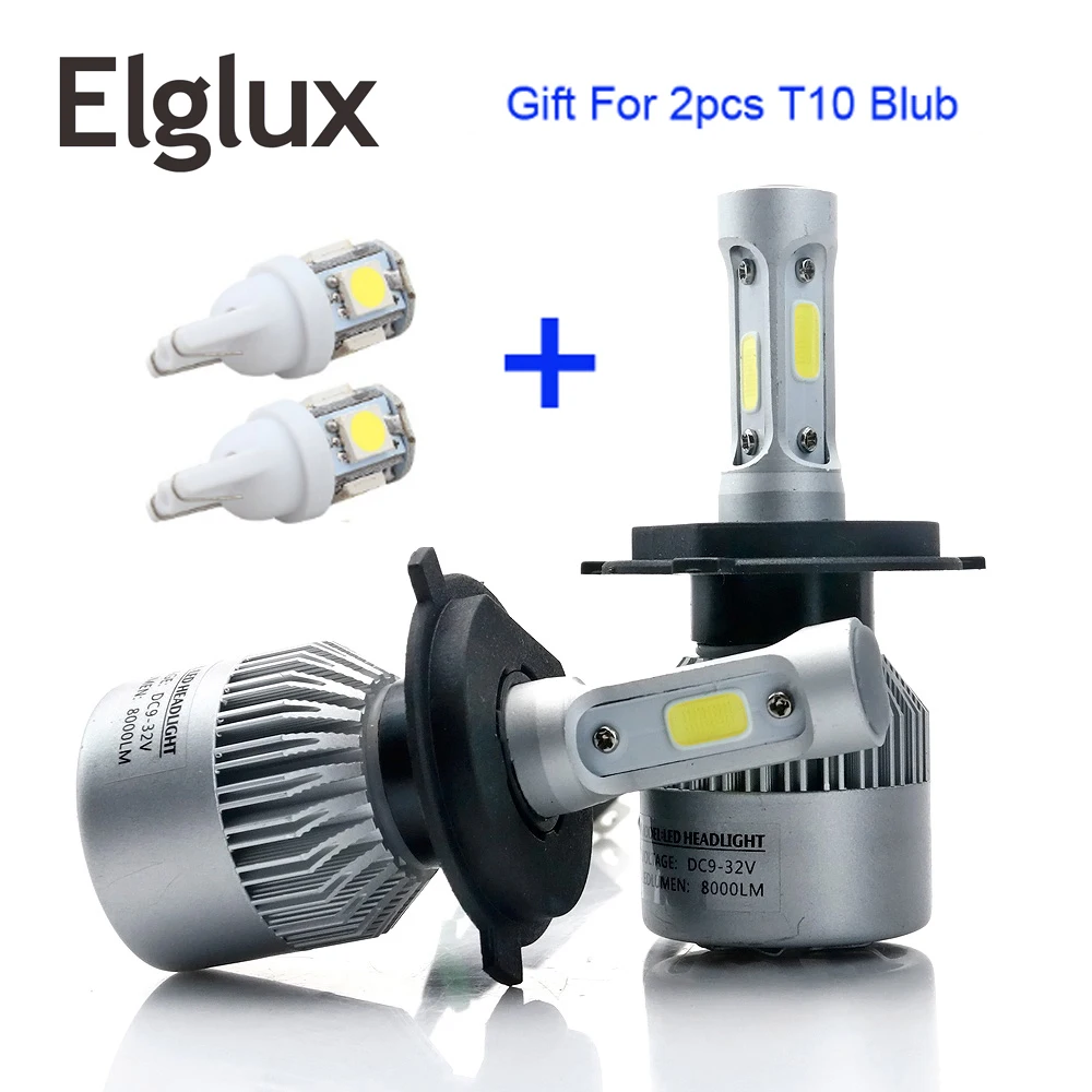 

Elglux 2PCS Auto 36W 8000LM H7 LED H4 H11 H8 Car Headlight Bulbs 6500K Automobiles Car Lights LED 12V 24V Front Fog light