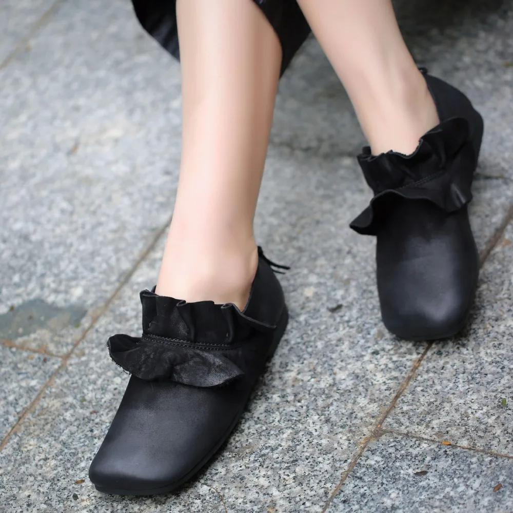 

women 2019 genuine leather low heel slip on driving shoes spadrilles moccasins shandmade loafers sapatilha espadrillas 10592