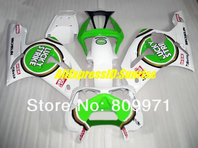 

Hi-grade Injection mold Fairing kit for KAWASAKI Ninja ZX6R 636 2003 2004 ZX 6R ZX-6R 03 04 White green Fairings set+Gifts