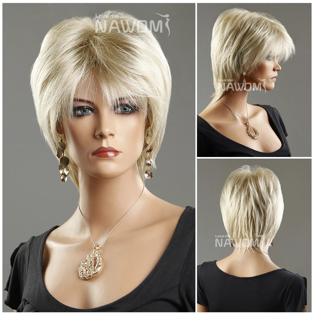 Free Shipping Cheap European High quality fashion wigs short blonde