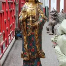 S03365 47 Тибет бронза медь перегородчатой kwan-Инь Гуаньинь Будды провести Ваза Бутылка статуя