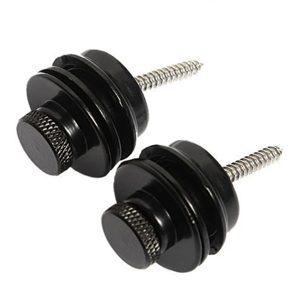 2Pcs Flated Head Strap Locks Black Guitar Straplocks Partsstrap lock