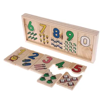 

Wood Numbers Colors Shapes Match Toys Set Kids Brain Teaser Early Educational Intelligence Development Exercise Tool Birthday