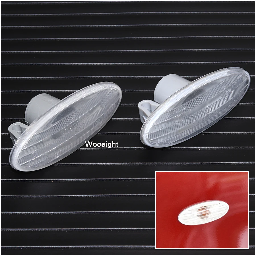 Wooeight 1 Pair Side Turn Signal Lamp Fender Marker Lights Cover For Nissan Cube Juke Leaf Note Micra X-TRAIL March Juke Qashqai (3)