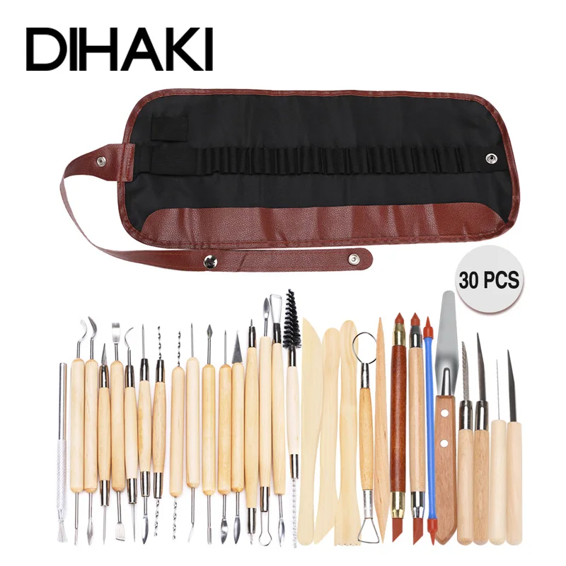 

30pcs/Lot Art Crafts Clay Sculpting Tools Pottery Carving Tool Set Pottery Ceramic Wooden Modeling Clay Tools For Home Handwork