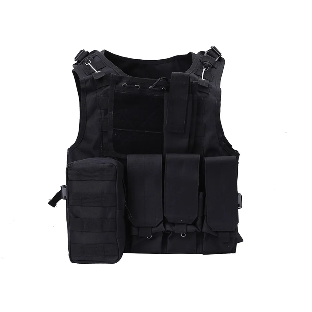 Multi-function Tactical Vest Amphibious Molle Plate Carrier Vest Black ...