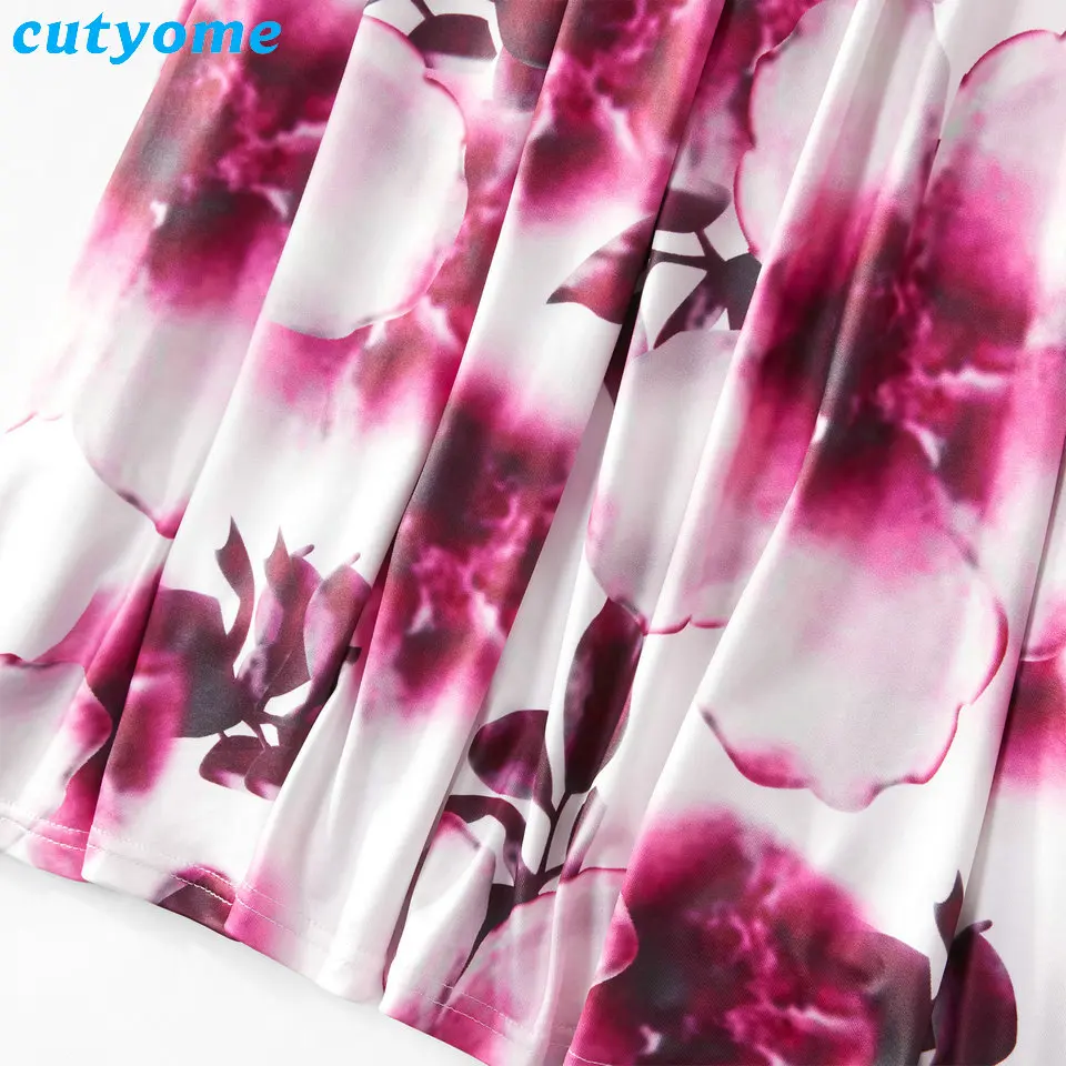 Mom And Daughter Family Sleeveless Patchwork Dress Clothes Matching Mommy And Me Women Kids Girls Floral Mother Dresses Outfits (11)
