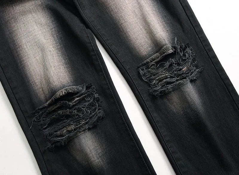 Mcikkny Новое поступление мужские модные рваные джинсовые брюки приталенные плиссированные джинсовые брюки для мужчин промывают размер 29-42