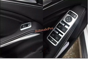 

Chrome ABS Matt Interior Door window adjust button Cover Armrest switch Trim 5pcs For Benz GLE W166 / Coupe C292 2015 2016
