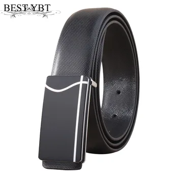 

Best YBT Men Leather belt For Men Ceinture Luxur Leather Alloy Automatic buckle Belt fashion casual men belt
