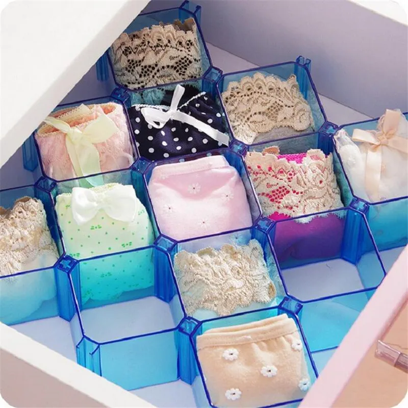 

4Pcs/Set Drawer Organizers Adjustable Clothing & Wardrobe Storage Box Underwear Stock Divider Desktop Plastic Box Organizer