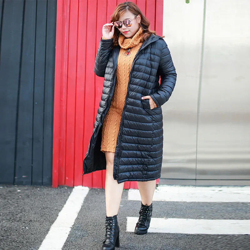

Korean style Extra large code number women's Winter Women Down Jacket Duck Down Hooded high quality duck belly hair down 9103