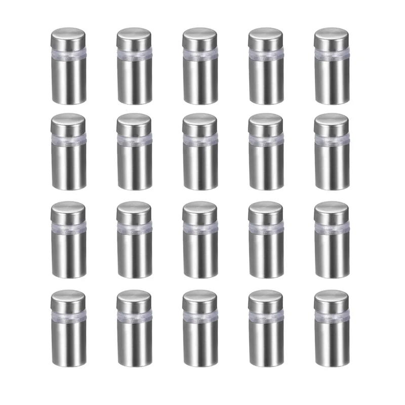 

12mm/0.47" Dia 25mm/1" Length Sign Holders Screws Wall Mount Hardware Advertising Glass Standoff Nail-Pack of 20