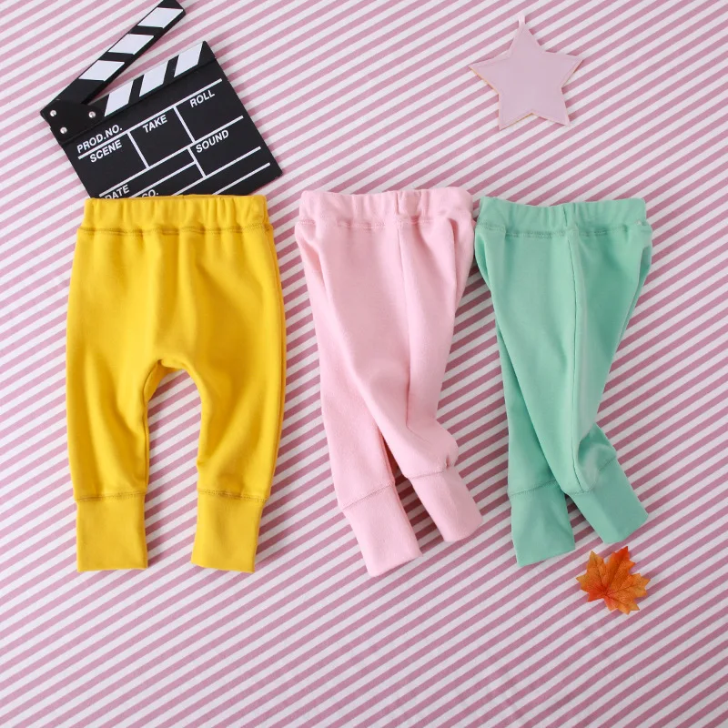 

2019 Spring&Autumn Baby Pants Pure Candy Color Small Foot Pants Toddler Boy Pants Toddler Leggings Girls Pants