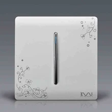 Free Shipping, Kempinski Brand Luxury Wall Switch, 1 Gang 1 Way, Ivory White, Brief Art Weave, Light Switch, AC 110~250V