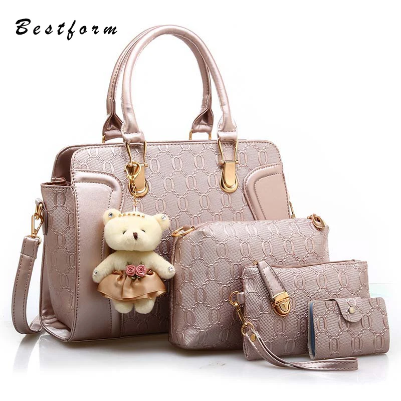 

4Pcs/Set Fashion Women Handbag Composite Shoulder Bag Set Crocodile Pattern PU Leather Crossbody Bags Large Capacity Casual Bag