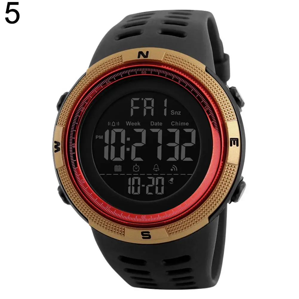 

Men Fashion Alarm Clock Digital Display Waterproof Calendar Sports Wrist Watch Silicone Military army Electronics clock