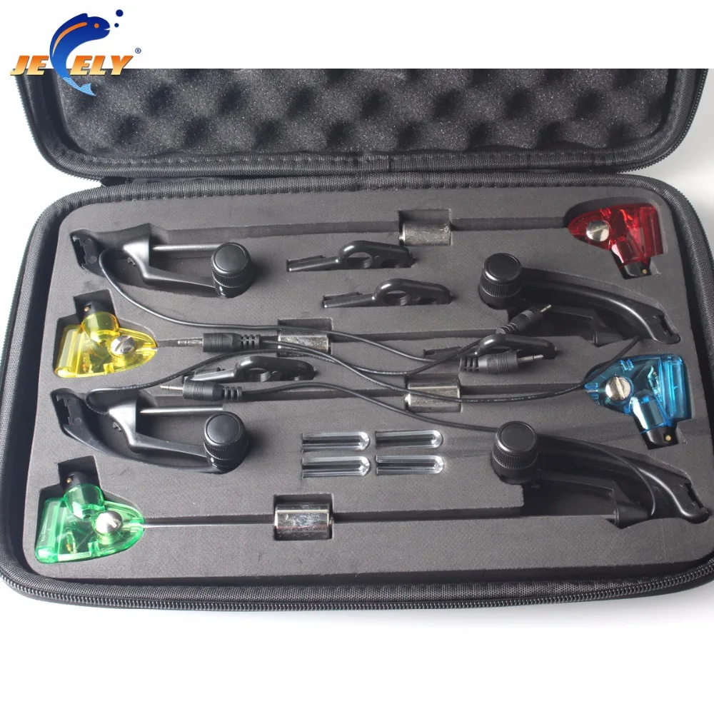 

JEELY Carp Fishing Swingers 4colors LED illuminated Swingers set with EVA packaging case sw12B for bite alarm