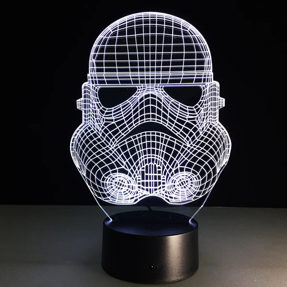 Troopers Звездные войны ночной Светильник 3D светодиодный настольная лампа клон 7