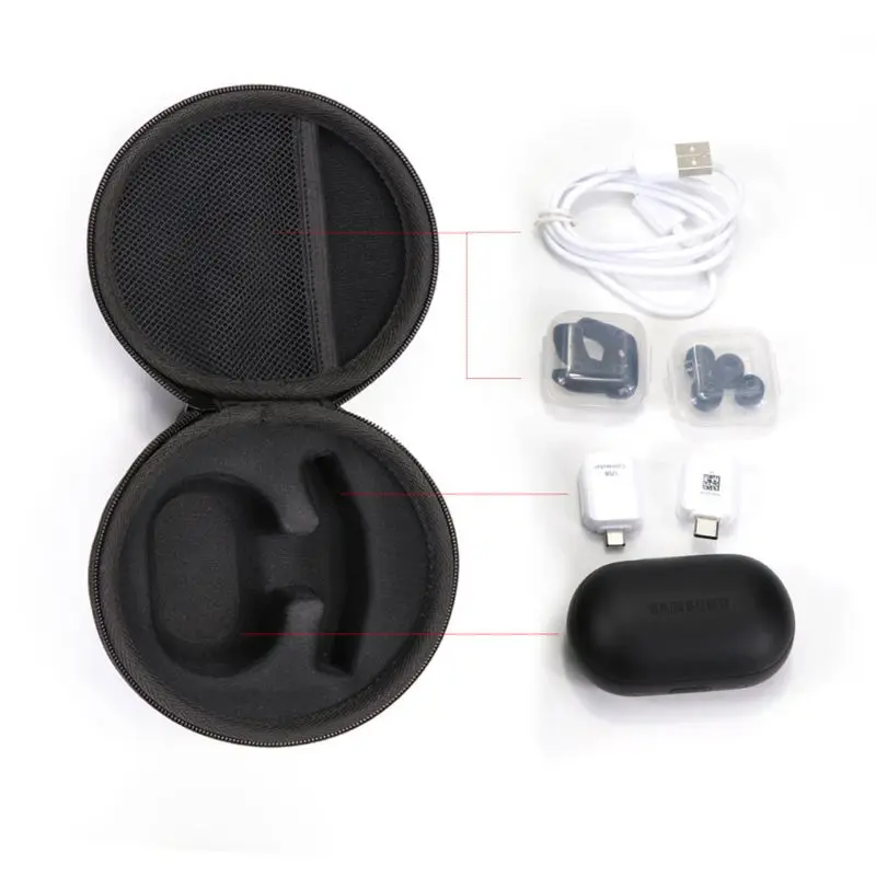

Portable Zipper Pouch Dust/ Shockproof Hard Protective Case For gear iconX Storage Bag Box For Samsung gear icon X 2018