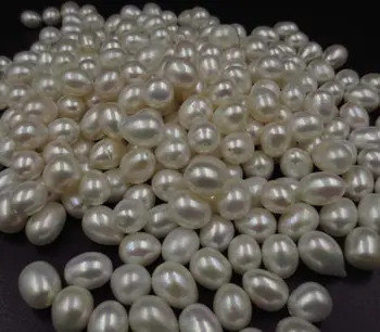 

wholesale 8-9mm drop freshwater pearl Half hole loose pearls 50pcs