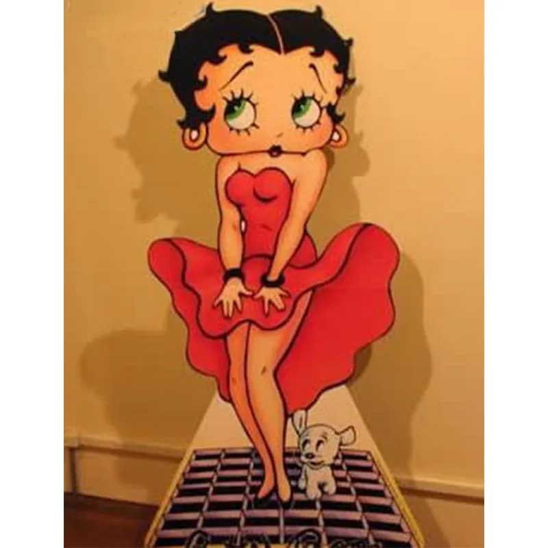 Diamond Embroidery 5D DIY round Painting Cross Stitch Cartoon Betty Boop Mosaic Kit Needlework Home Decoration | Дом и сад