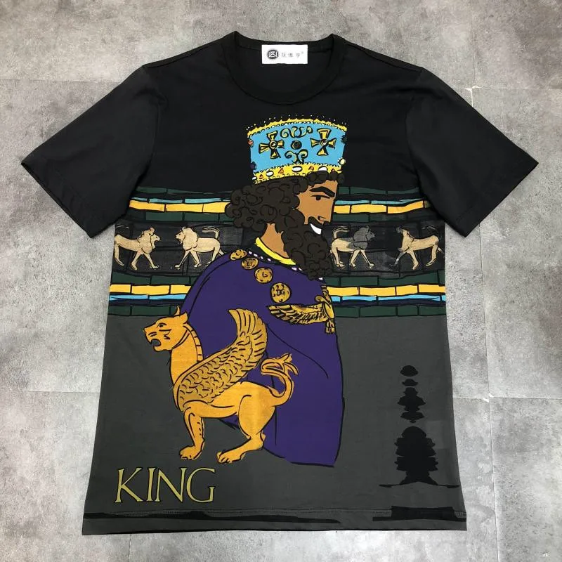 

Fashion Men's Tops & Tees 2019 Runway Luxury famous Brand European Design Short Print party style T-Shirts Men's ClothingWD05269