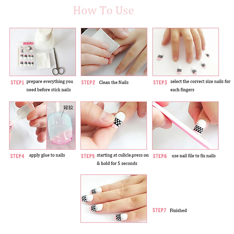 24pcs-Set-Punk-Fire-Pattern-Matte-False-Nails-Dark-Black-Pre-design-Short-Round-Head-Full(5)