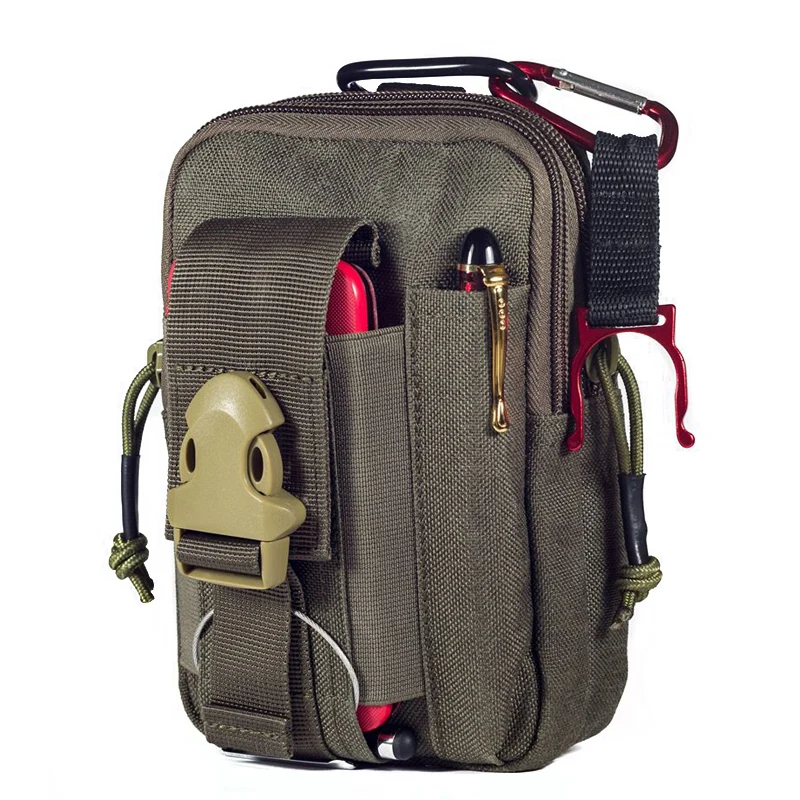 Portable Tactical MOLLE EDC Pouch Belt Waist Bag Pack Utility