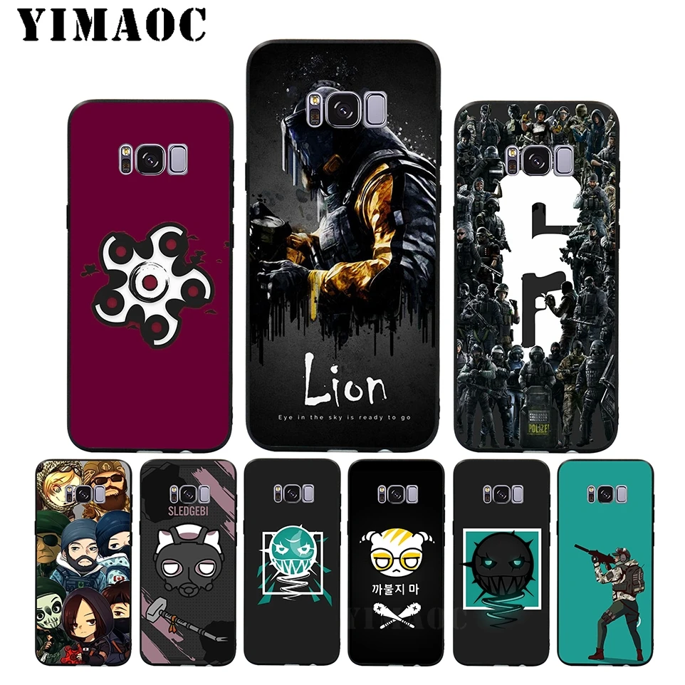 YIMAOC A48 Rainbow 6 Siege Soft Silicone Case for Samsung Galaxy A3 A5 A6 Plus 2017 2016 S6 S7 Edge S8 S9 &amp Note 8 9 |