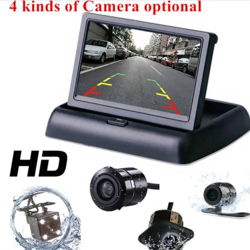 Folding 4.3 Inch Auto Parking System HD Car Rearview Mirror Monitor with Night Vision Car Rear View Backup Reverse Camera Folding 4.3 Inch Auto Parking System HD Car Rearview Mirror Monitor with Night Vision Car Rear View Backup Reverse Camera