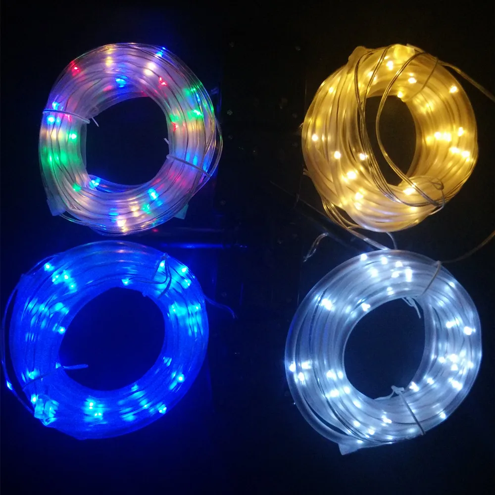 100LED 10M Solar Outdoor String Seil Lichterkette Hausgarten Hochzeitsdeko Weiß