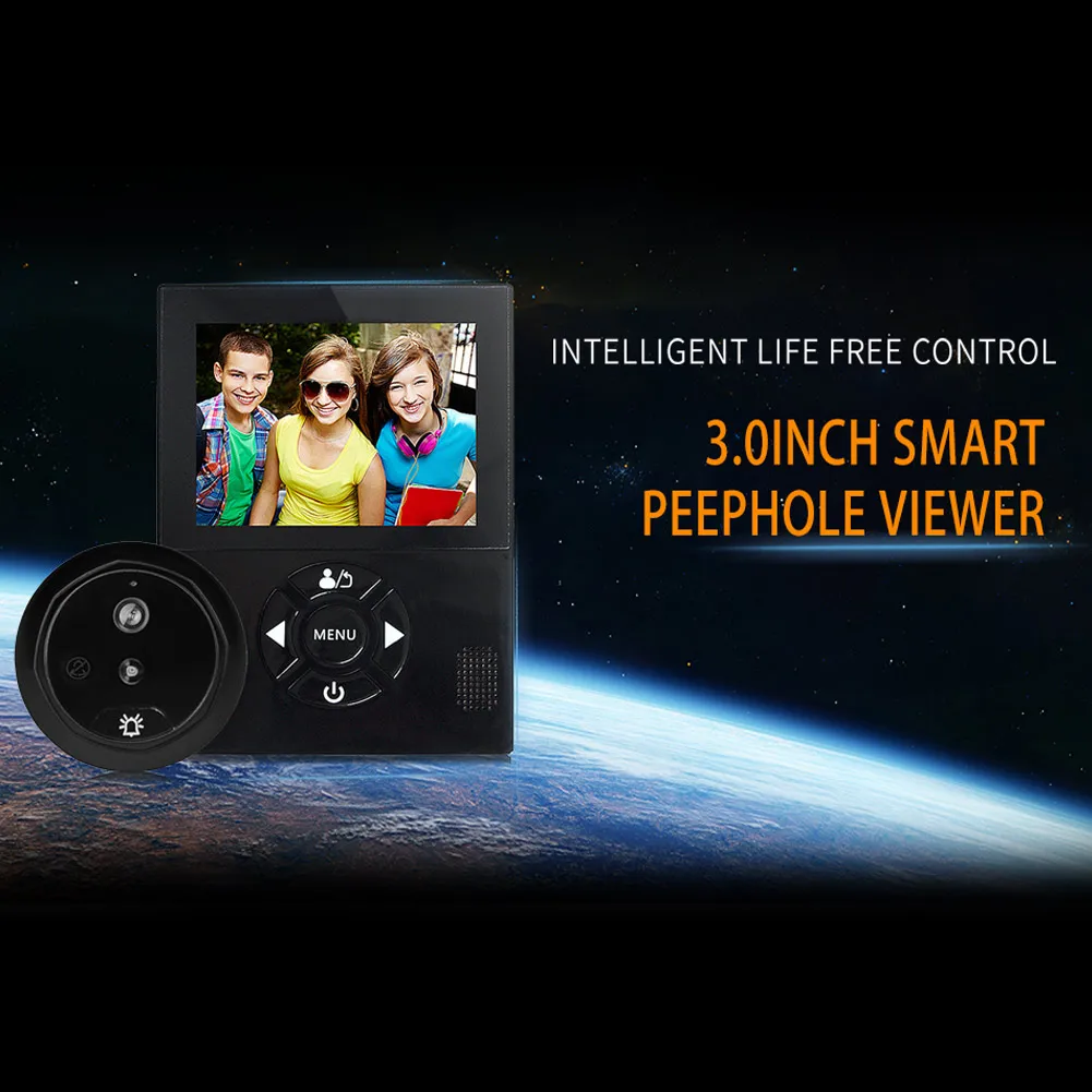 

Smart Visual Doorbell Peephole Viewer Infrared Night Vision Security Electronic Door Eye LCC77