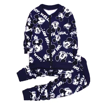 

2018 Autumn Winter Boys Girls Mickey Clothes Set Children Fleece Warm Kids Outfits Coat Sweatershirt Pants Christmas Tracksuit