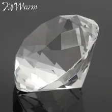 KiWarm 30mm Clear Crystal Diamond Paperweight Figurines Glass Gem Crafts Ornaments DIY Crafts Luck Gifts for Wedding Home Deocr