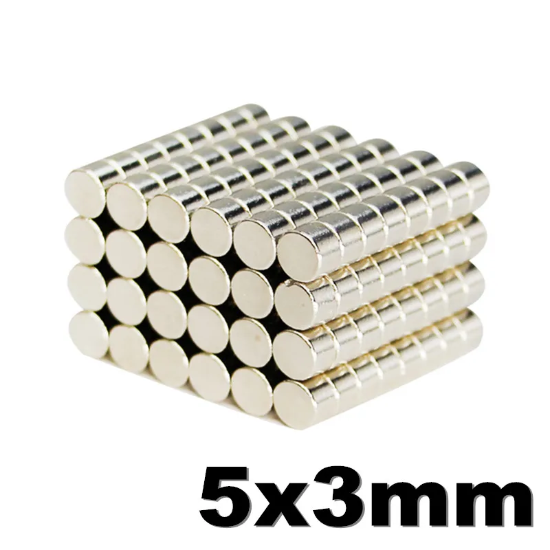 

100PCS 5x3 Strong Neodymium Magnet Permanent N35 NdFeB Super Powerful Small Round Magnetic Fridge Magnets Disc 5mm x 3mm