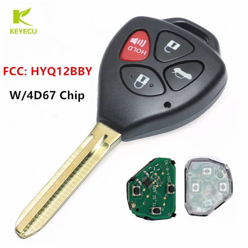 

Keyecu Replacement New Head Ignition Keyless Entry Remote Key 4 Button 314.4MHz 4D67 Chip for 2007 -2010 Toyota Camry HYQ12BBY