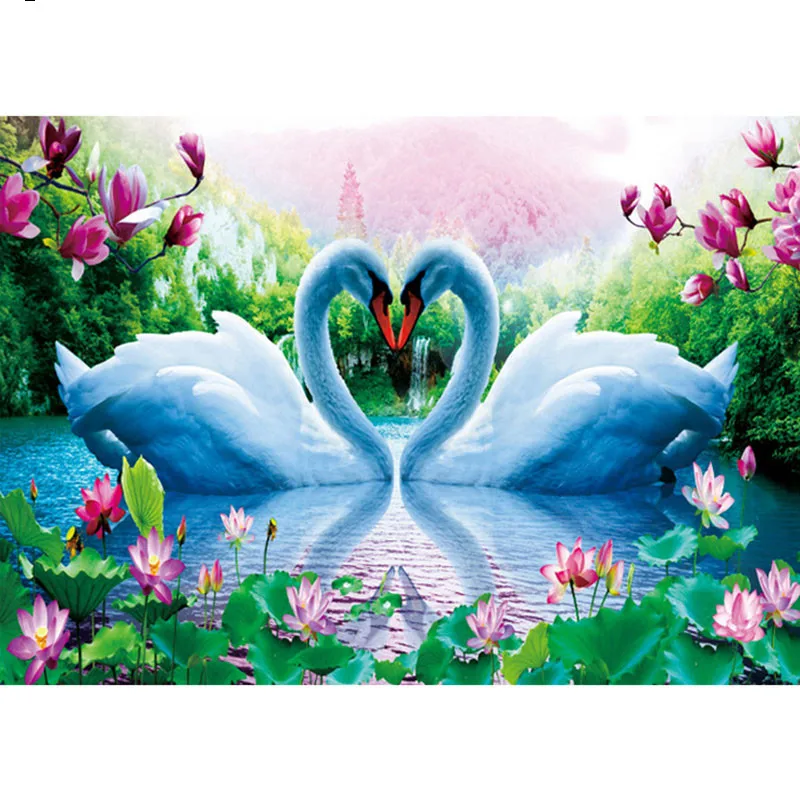 

Rhinestone Embroidery diy diamond painting Cross stitch Russia swan love picture 3d Mosaic Paintings Pattern home decoration P13