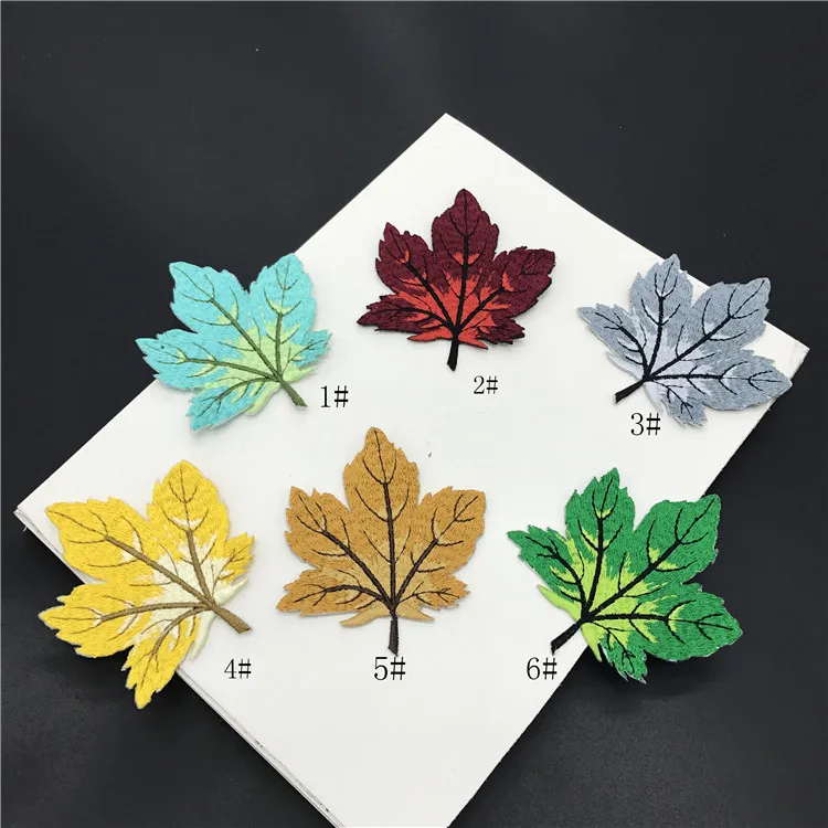 6pcs maple leaf embroidery patches colorful leaves patch stickers for 6pcs maple leaf embroidery patches colorful leaves patch stickers for
