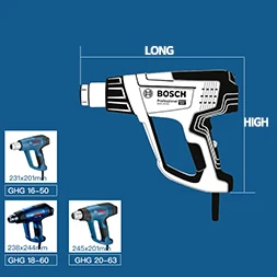 Bosch Hand-Held Hot Air Gun Car Foil Baking Gun Industrial Grade Plastic Welding Torch Digital Display Thermostat